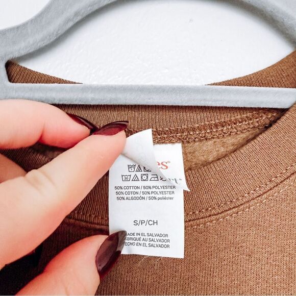 Hanes Brown Crewneck Fall Sweatshirt Size Small - Picture 4 of 5